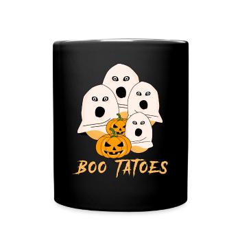 Potato Halloween Ghosts Ghost Potatoes - Tasse einfarbig - Schwarz - Vorne