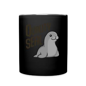 Pinneped Quality Seal - Tasse einfarbig - Schwarz - Vorne