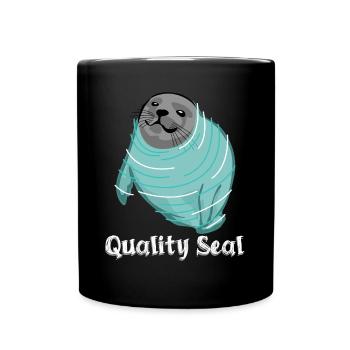 Quality Seal Pinneped - Tasse einfarbig - Schwarz - Vorne