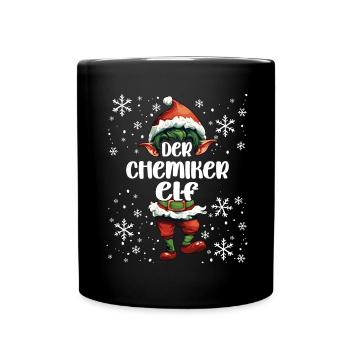 Weihnachtsoutfit Chemiker Elf Wichtel - Tasse einfarbig - Schwarz - Vorne