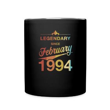 30th Birthday Legendary February 1994 Volume 94 - Full Colour Mug - black - Front