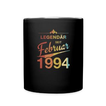 30. Geburtstag Legendär Februar 1994 Jahrgang 94 - Tasse einfarbig - Schwarz - Vorne
