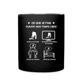 cadeau curling temps libre - Mug uni - noir - Devant