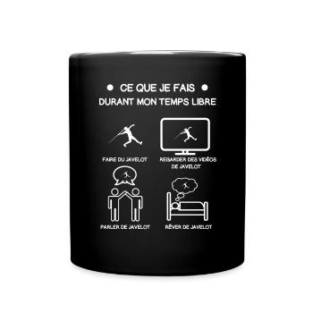 cadeau javelot temps libre - Mug uni - noir - Devant