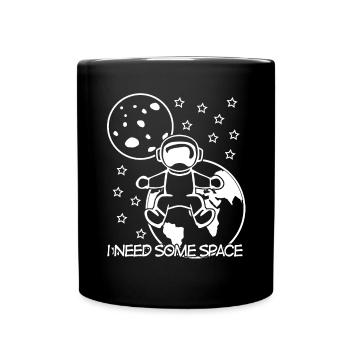 Astronaut with Stars and Planets - Tasse einfarbig - Schwarz - Vorne
