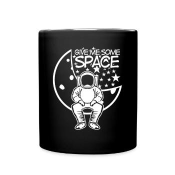 Astronaut on Moon in Space with Stars - Full Colour Mug - black - Front