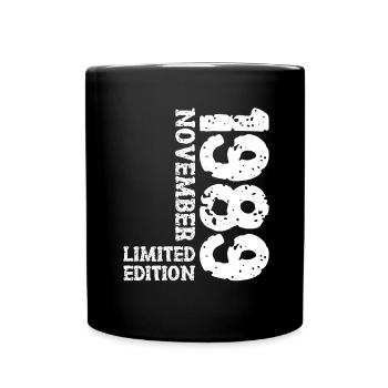 1989 November Limited Edition 34th Birthday Decoration - Full Colour Mug - black - Front