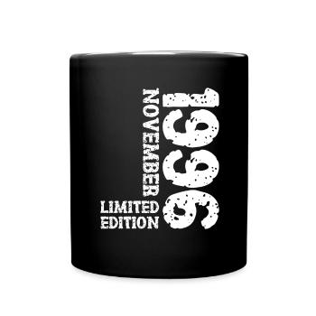 1996 November Limited Edition 27. Geburtstag Deko - Tasse einfarbig - Schwarz - Vorne
