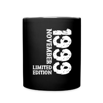1999 November Limited Edition 24. Geburtstag Deko - Tasse einfarbig - Schwarz - Vorne