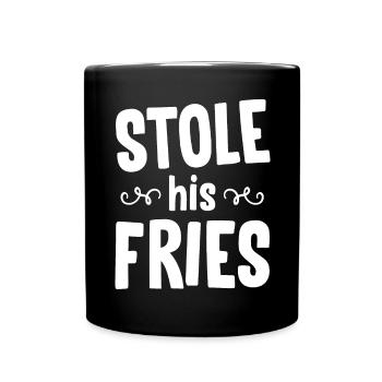 Stole His Fries Her Heart - Couple - Full Colour Mug - black - Front