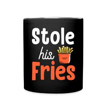 Stole His Fries Her Heart - Couple - Full Colour Mug - black - Front
