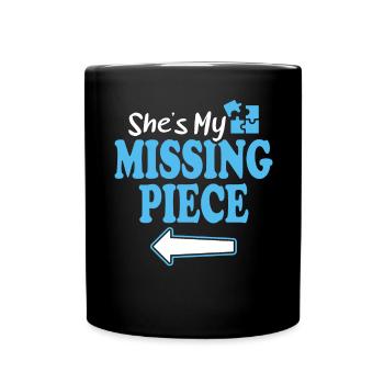 Mein Fehlendes Stück Mein Rätsel - Paar - Tasse einfarbig - Schwarz - Vorne