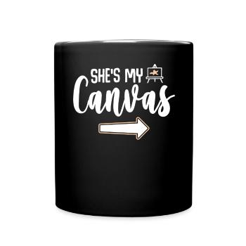Meine Leinwand Meine Farbe - Paar Matching - Tasse einfarbig - Schwarz - Vorne