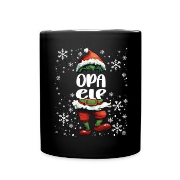 Weihnachtsoutfit Opa Elf - Tasse einfarbig - Schwarz - Vorne