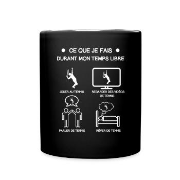 cadeau tennis temps libre - Mug uni - noir - Devant