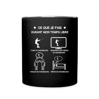 cadeau wakeboard temps libre - Mug uni - noir - Devant