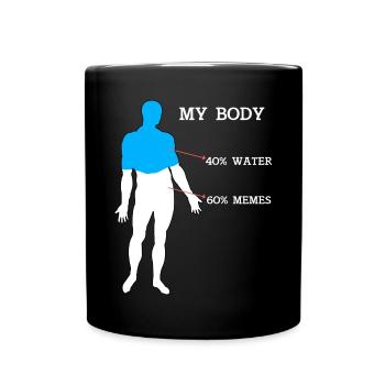 Funny Meme My Body 40% Water 60% Memes - Full Colour Mug - black - Front
