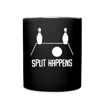 Boule de bowling Fendue Quilles de bowling - Mug uni - noir - Devant