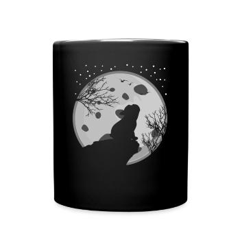 French Bulldog and Moon - Full Colour Mug - black - Front