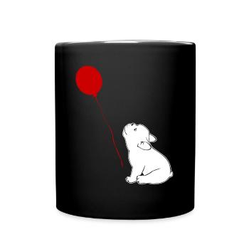 French Bulldog and Balloon - Tasse einfarbig - Schwarz - Vorne
