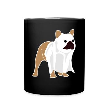 French Bulldog Ghost - Full Colour Mug - black - Front
