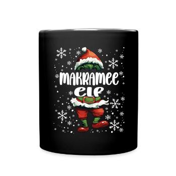 Weihnachtsoutfit Makramee Elf - Tasse einfarbig - Schwarz - Vorne