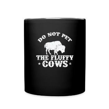 Do not pet the Fluffy Cows Bison Tier - Tasse einfarbig - Schwarz - Vorne
