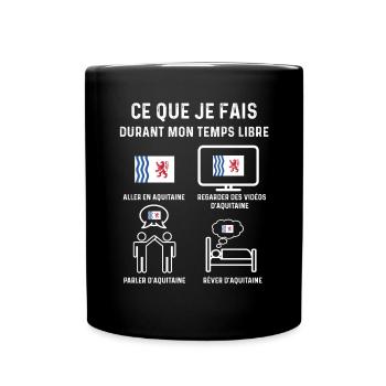 aquitaine temps libre cadeau - Mug uni - noir - Devant