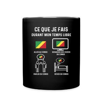 congo Brazzaville temps libre cadeau - Mug uni - noir - Devant