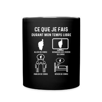 corse nationaliste temps libre cadeau - Mug uni - noir - Devant