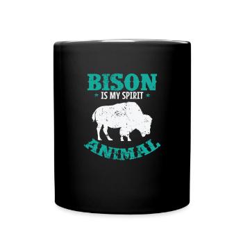 Bison is my Spirit Animal Tier - Full Colour Mug - black - Front
