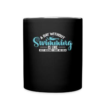 A day without swimming is like sport - Full Colour Mug - black - Front