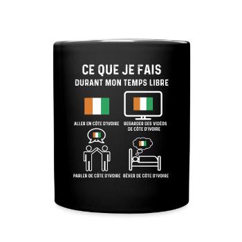 côte d'ivoire temps libre cadeau - Mug uni - noir - Devant