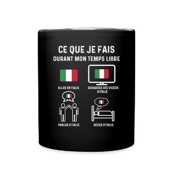 italie drapeau temps libre cadeau - Mug uni - noir - Devant