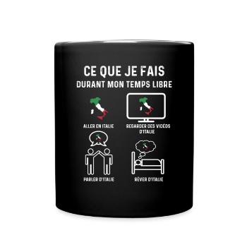 italie temps libre cadeau - Mug uni - noir - Devant