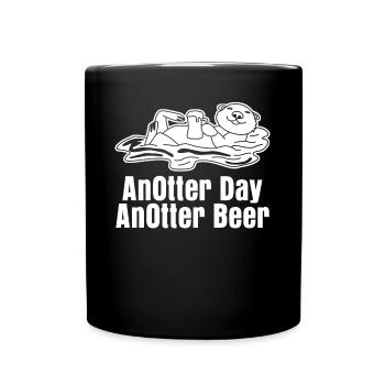 Otter and Beer - Tasse einfarbig - Schwarz - Vorne