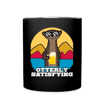 Beer Otters Otter - Tasse einfarbig - Schwarz - Vorne