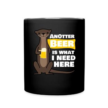 Beer Otter - Tasse einfarbig - Schwarz - Vorne