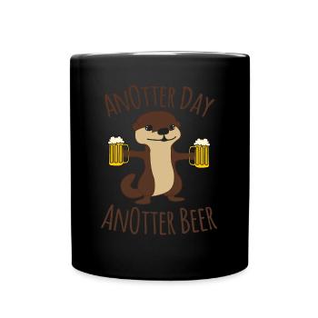 Beer and Otter - Tasse einfarbig - Schwarz - Vorne