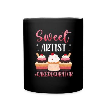 Cupcake-künstler Backt - Tasse einfarbig - Schwarz - Vorne
