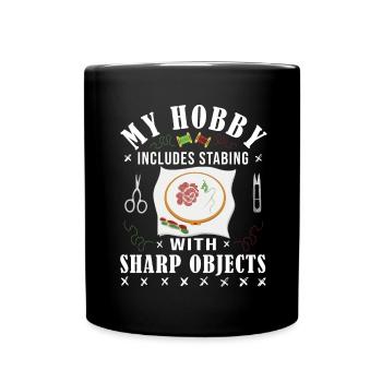 La couture croisée, mon passe-temps est la couture - Mug uni - noir - Devant