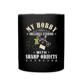 La couture croisée, mon passe-temps est la couture - Mug uni - noir - Devant