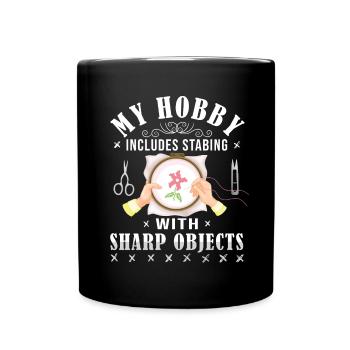 La couture croisée, mon passe-temps est la couture - Mug uni - noir - Devant