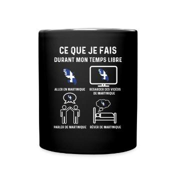 martinique drapeau temps libre cadeau - Mug uni - noir - Devant