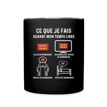 normandie drapeau temps libre cadeau - Mug uni - noir - Devant