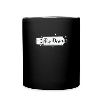 Flip Thrice USB Stick Retrospeichermodul - Tasse einfarbig - Schwarz - Vorne