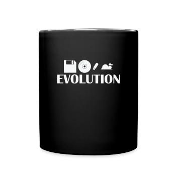 Evolution Diskette CD USB Stick Cloud - Tasse einfarbig - Schwarz - Vorne