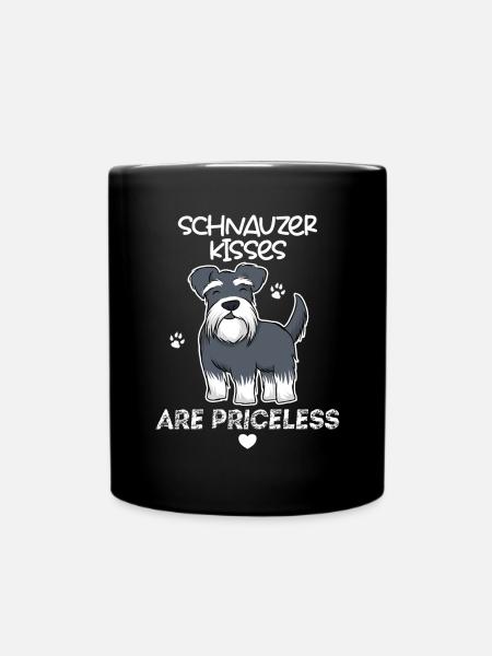 Schnauzer kisses are priceless master mistress - Full Colour Mug - black