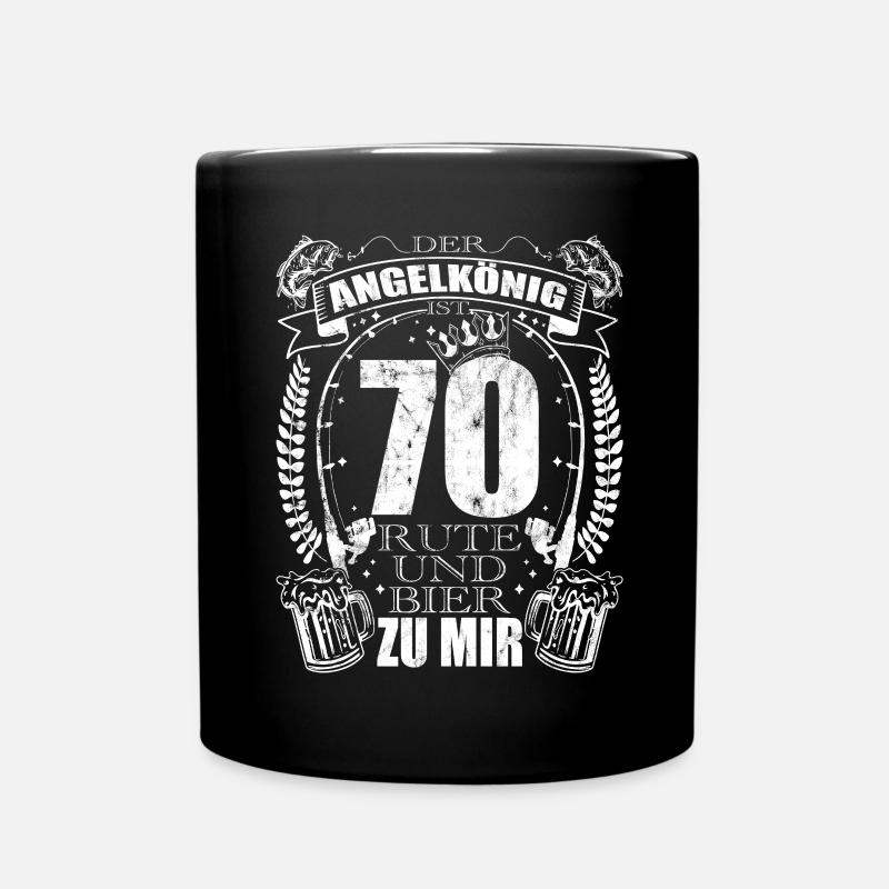 Der Angelkönig ist 70 Jahre Geburtstag - Tasse einfarbig - Schwarz