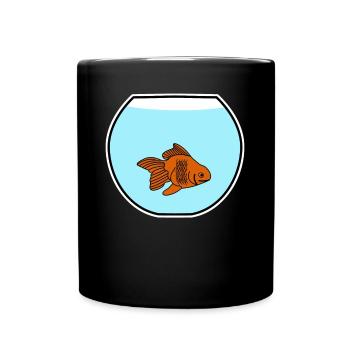 Goldfish Gold Fish Goldfishes Fishbowl - Tasse einfarbig - Schwarz - Vorne